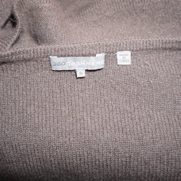 360 CASHMERE Sweater boxy Vneck cinch back taupe  FIRM PR$CE.  S  B-11 - Picture 5 of 7
